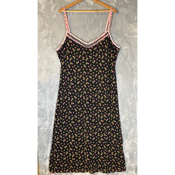 Betsey Johnson X Forever21 Y2K Floral Slip Dress 3X Feminine Lace Party Cocktail - Picture 5 of 14